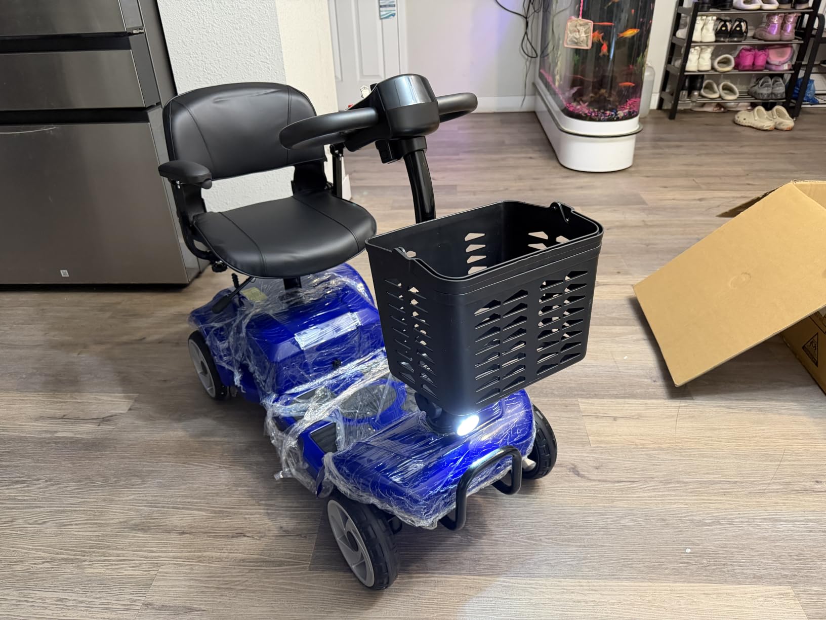 4 Wheel Mobility Scooters for Seniors, 20/30 Miles All Terrain Powered Mobility Scooters for Adults, 6.2 MPH Lightweight Foldable Mobility Scooter with LED Headlight, Front Basket (Silver Grey, 20 MI) customer photo 2