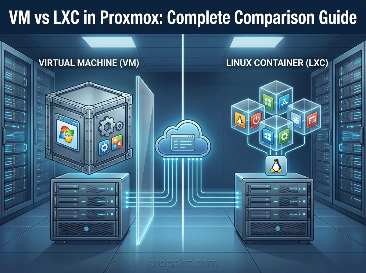 VM vs LXC in Proxmox 2026: Complete Comparison Guide
