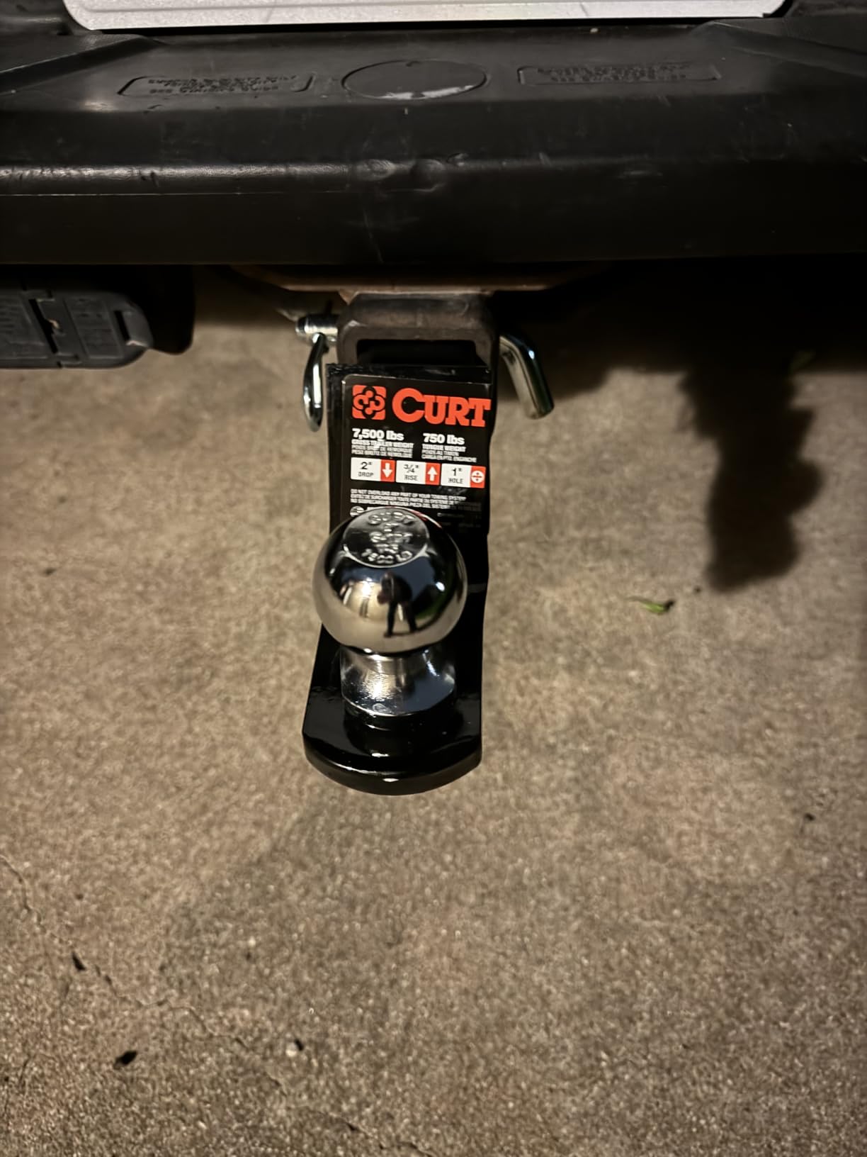 CURT 45036 Loaded Ball Mount, 7,500 lb, 2