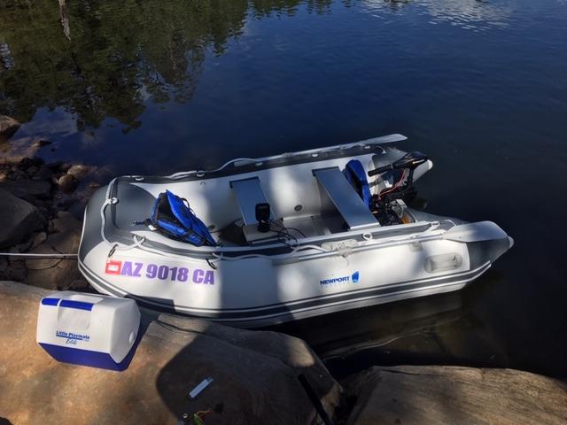 Newport 10ft 6in Newport Model Inflatable Dinghy Boat Transom Sport Tender - 5 Person - 15HP USCG Rated, White/Gray customer photo 2