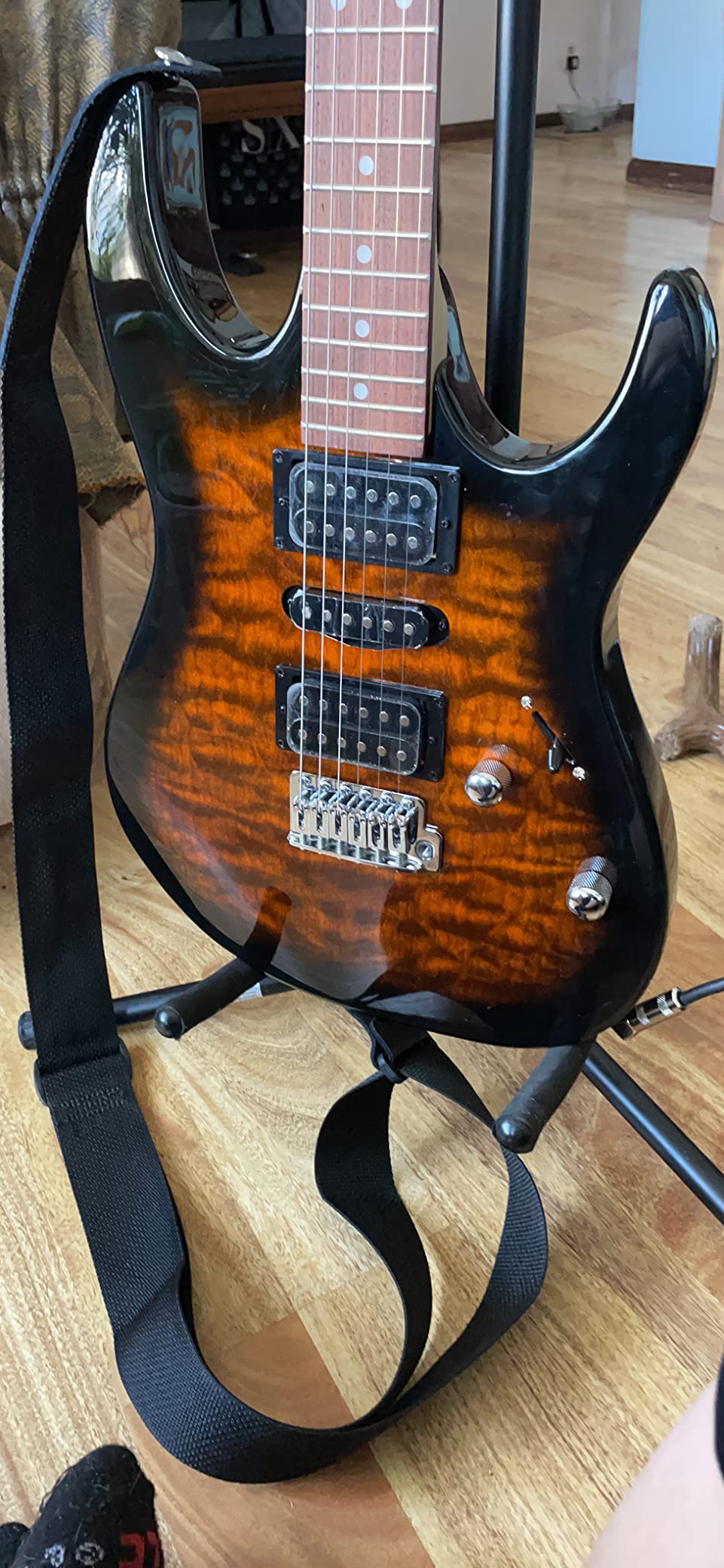 Ibanez GIO Series GRX70QA Electric Guitar, Transparent Red Burst customer photo 2