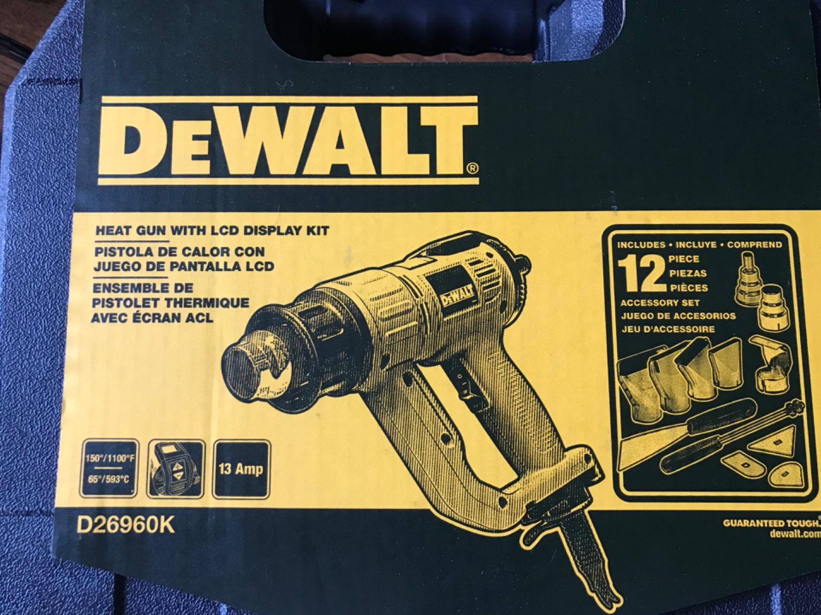 DEWALT Classic Heat Gun with LCD Display & Hard Case/Accessory Kit (D26960K), Yellow customer photo 2