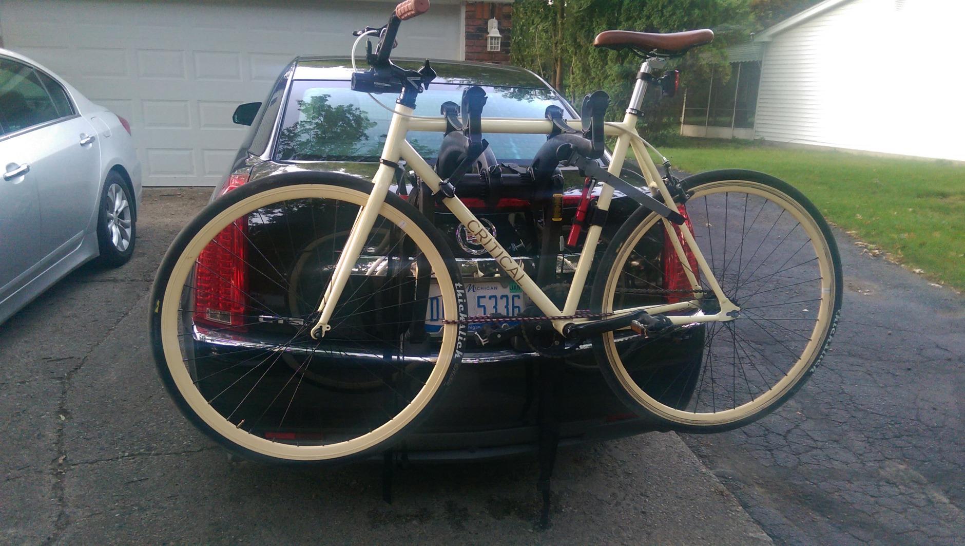Saris Bones Car Trunk Bicycle Rack Carrier, Mounts 2 Bikes, Black - Durable, Rust-Free, Anti-Sway Straps, Fits Most Vehicles, Made in USA, Arc-Based Design, 100% Recyclable Materials customer photo 1