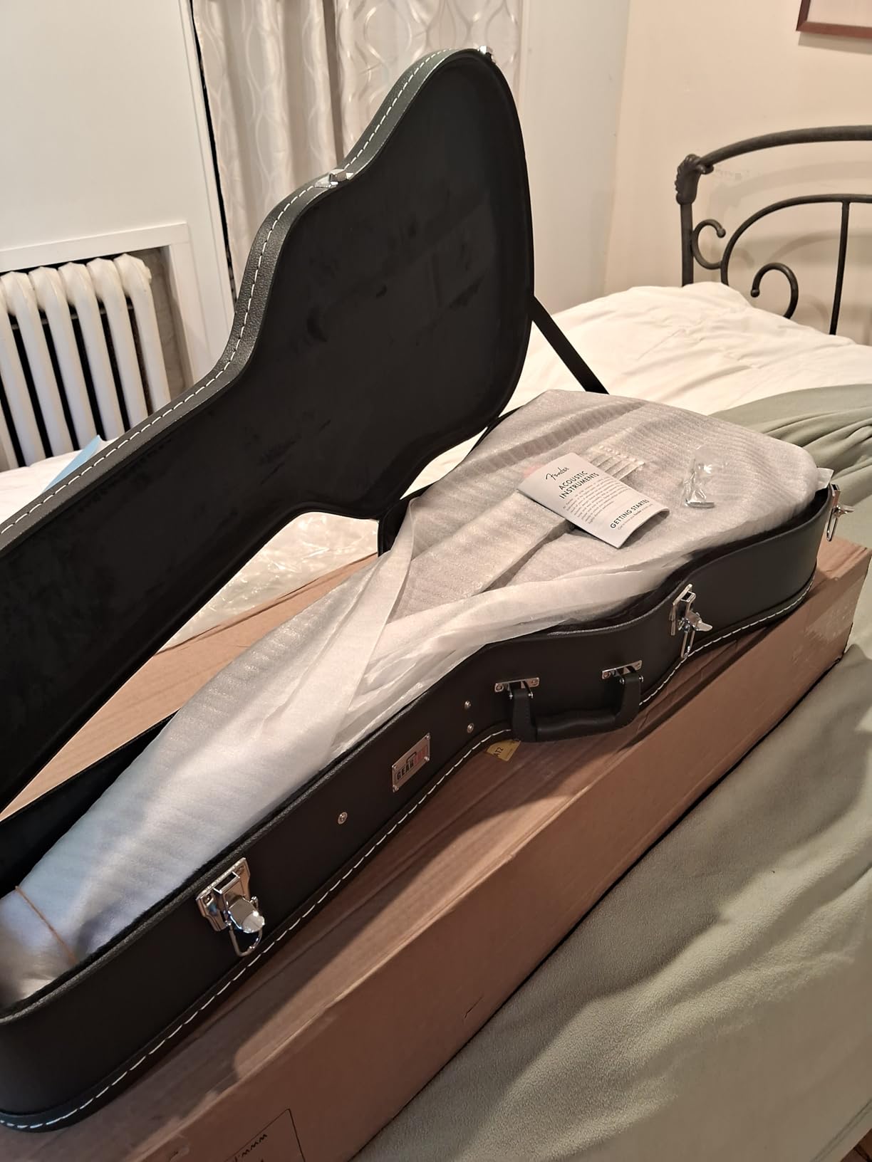Fender CD-60SCE Solid Top Dreadnought Acoustic-Electric Guitar - All Mahogany Bundle with Hard Case customer photo 2