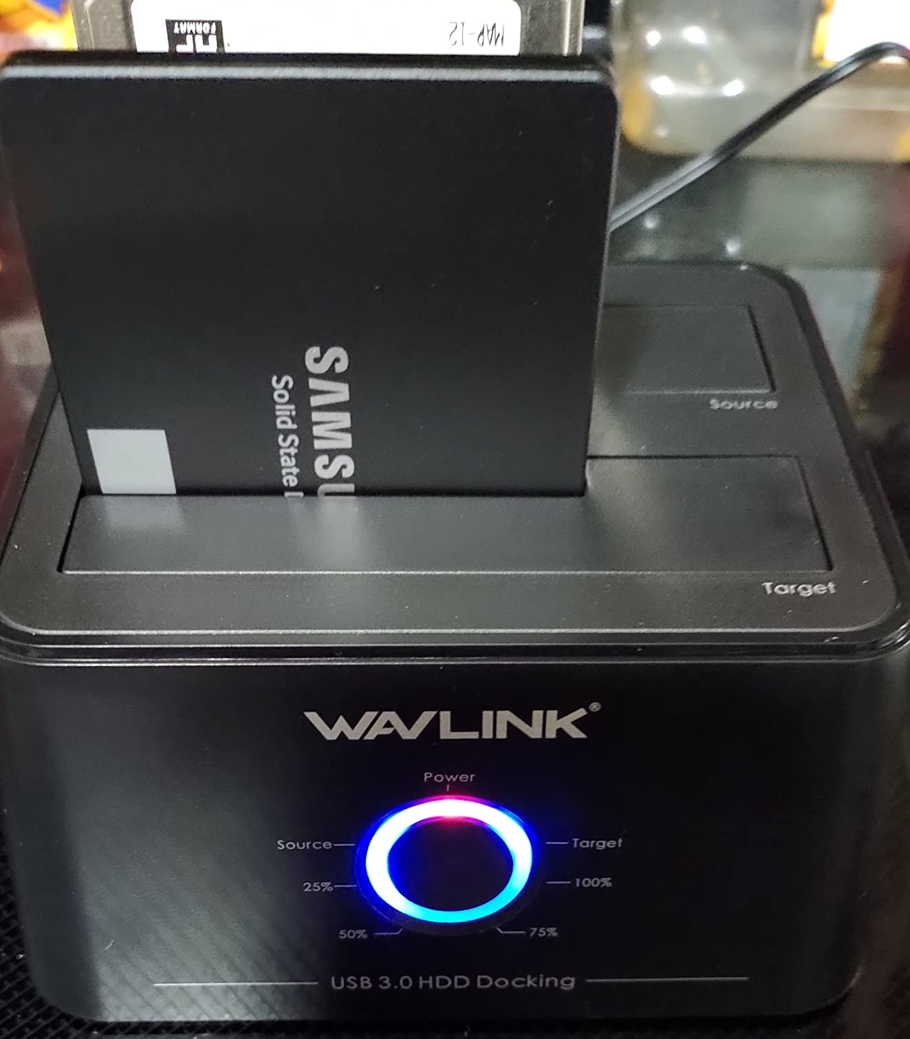WAVLINK USB 3.0 and USB C to SATA Dual-Bay External Hard Drive Docking Station for 2.5/3.5 Inch HDD/SSD with UASP (6Gbps), Support Offline Clone/Duplicator Function [16TB X2] customer photo 2