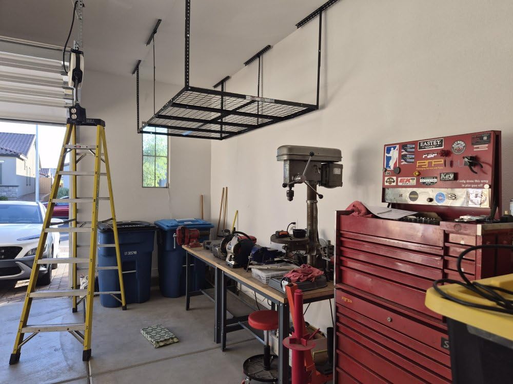 FLEXIMOUNTS 3x6 Overhead Garage Storage Adjustable Ceiling Rack, Black | 450lbs Weight Capacity, 22