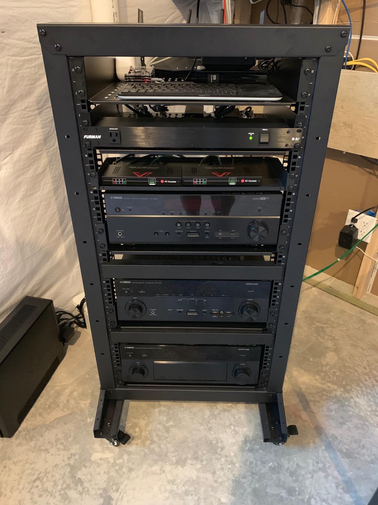 NavePoint 22U 2 Post Open Frame Server Rack with Casters for 19 Inch Equipment, Networking, and IT Devices, 2-Post Rack 330lbs Weight Capacity, Black customer photo 2