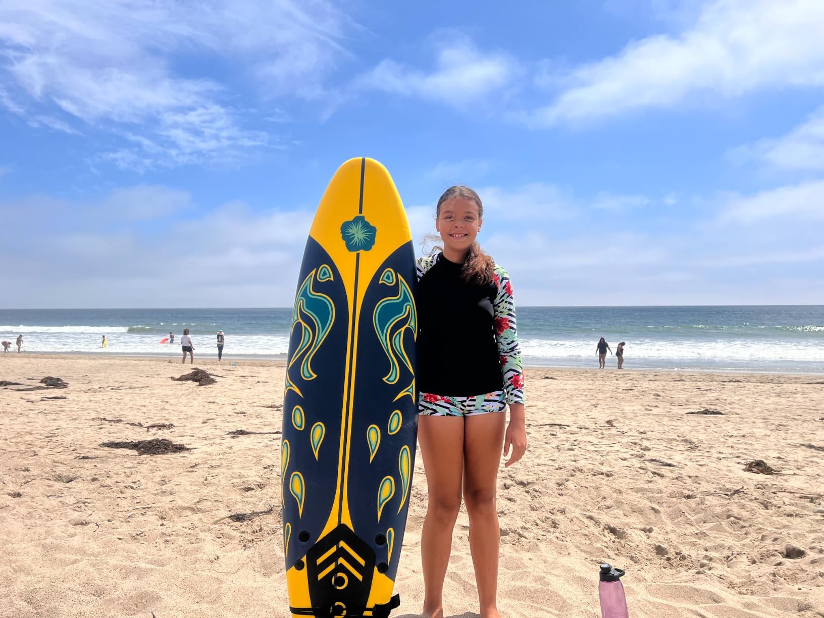 Giantex 6' Surfboard Surfing Surf Beach Ocean Body Foamier Board with Removable Fins, Great Beginner Board for Kids, Youth and Children customer photo 1