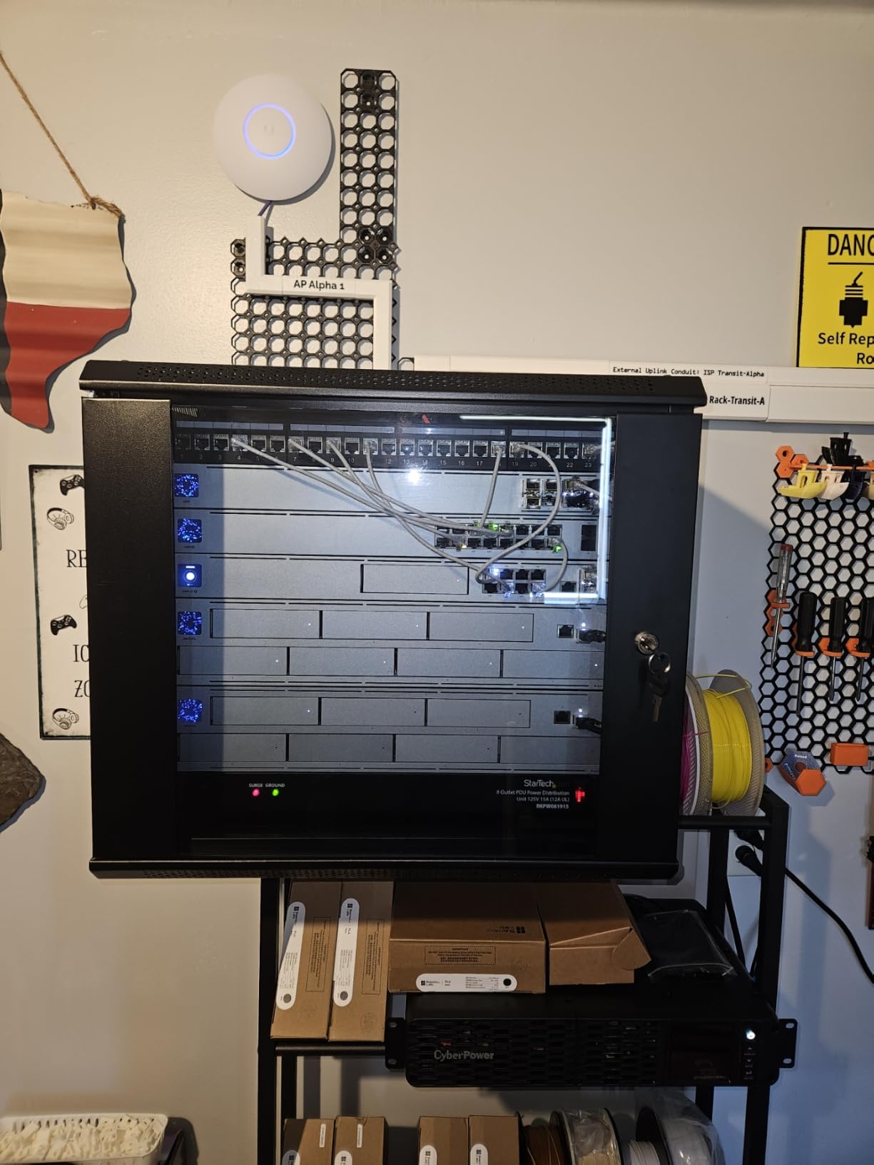 NavePoint 12U Server Rack Enclosure with Glass Door, Cooling Fan, Locks, & Removable Side Panels - 12U Wall Mount Network Cabinet 19 Inch Rack 17.7