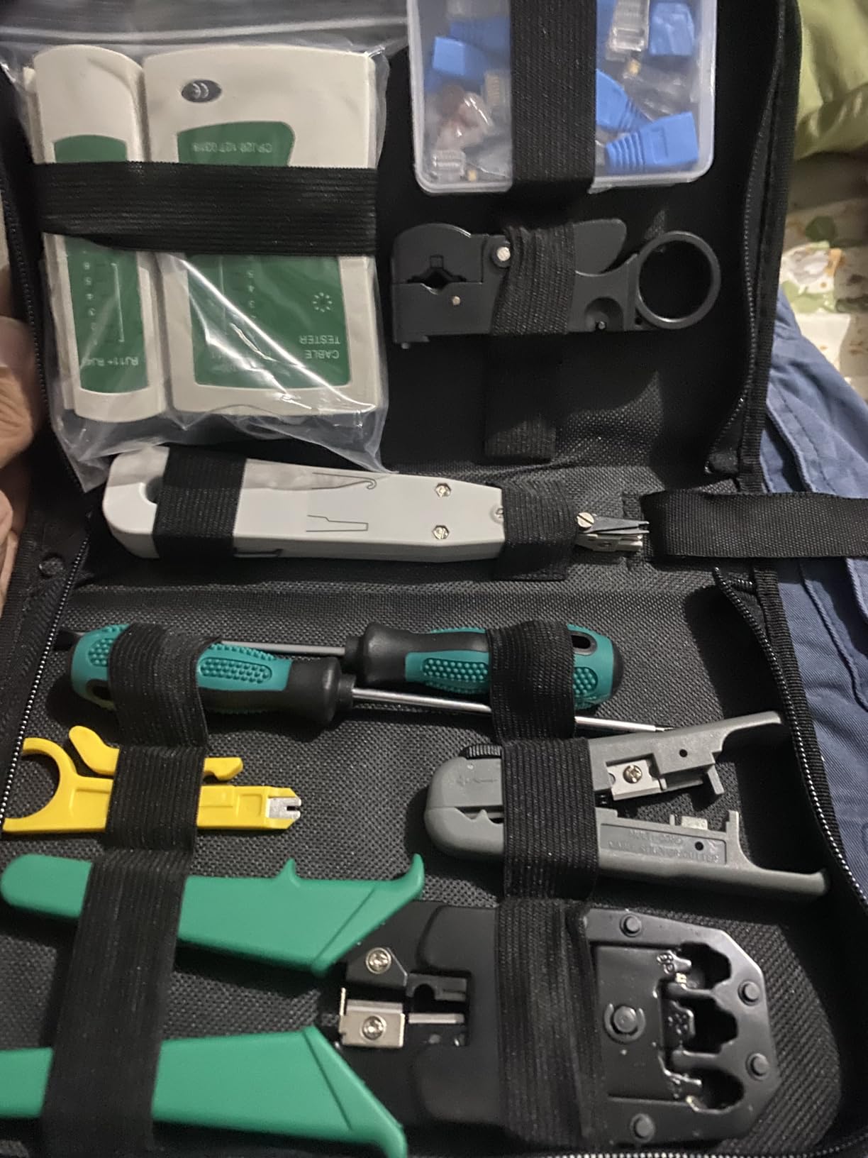 Gaobige Network Tool Kit for Cat5 Cat5e Cat6, 11 in 1 Portable Ethernet Cable Crimper Kit with a Ethernet Crimping Tool, 8p8c 6p6c Connectors rj45 rj11 Cat5 Cat6 Cable Tester, 110 Punch Down Tool customer photo 1