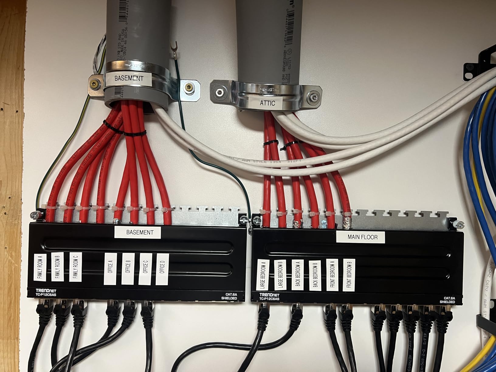 TRUE CABLE Cat6A Shielded Riser (CMR) Bulk Ethernet Cable, 1000ft, Blue, 23AWG Solid Bare Copper, 750MHz, F/UTP, PoE++ 100W, ETL Listed customer photo 1
