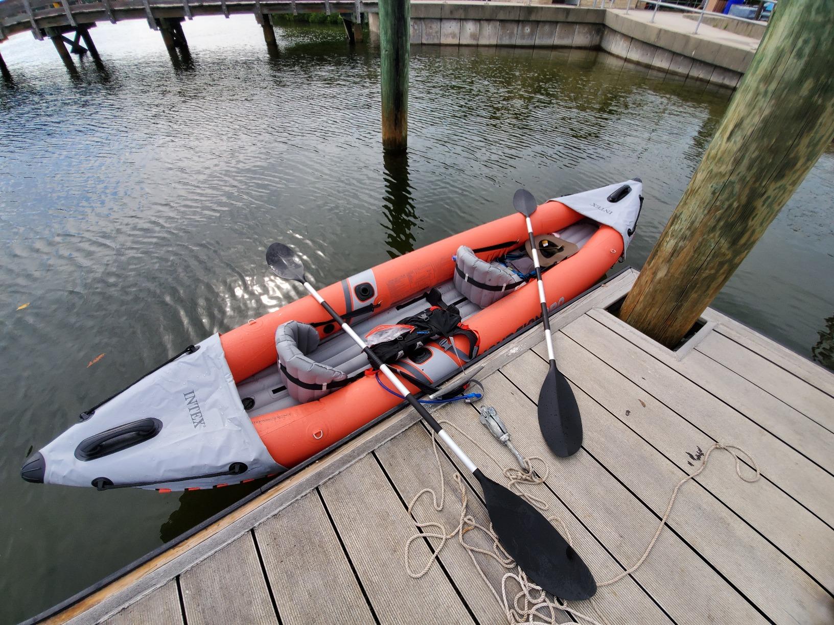 INTEX 68309EP Excursion Pro K2 Inflatable Kayak Set: Includes Deluxe 86in Kayak Paddles and High-Output Pump - SuperTough PVC - Adjustable Bucket Seat - 2-Person - 400lb Weight Capacity customer photo 1
