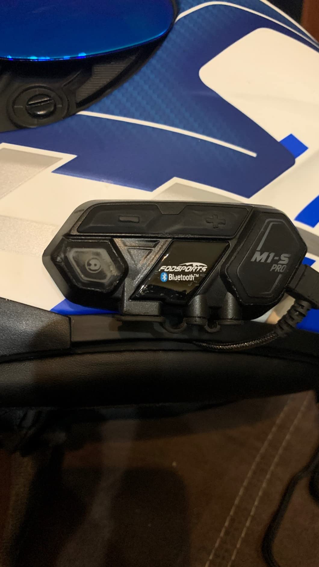 Fodsports Motorcycle Bluetooth Intercom, Music Sharing, M1S Pro 2000m 10 Riders Group Helmet Communication System Headset Universal Wireless Interphone (Waterproof/Handsfree/Stereo Music/GPS/2 Mic) customer photo 1