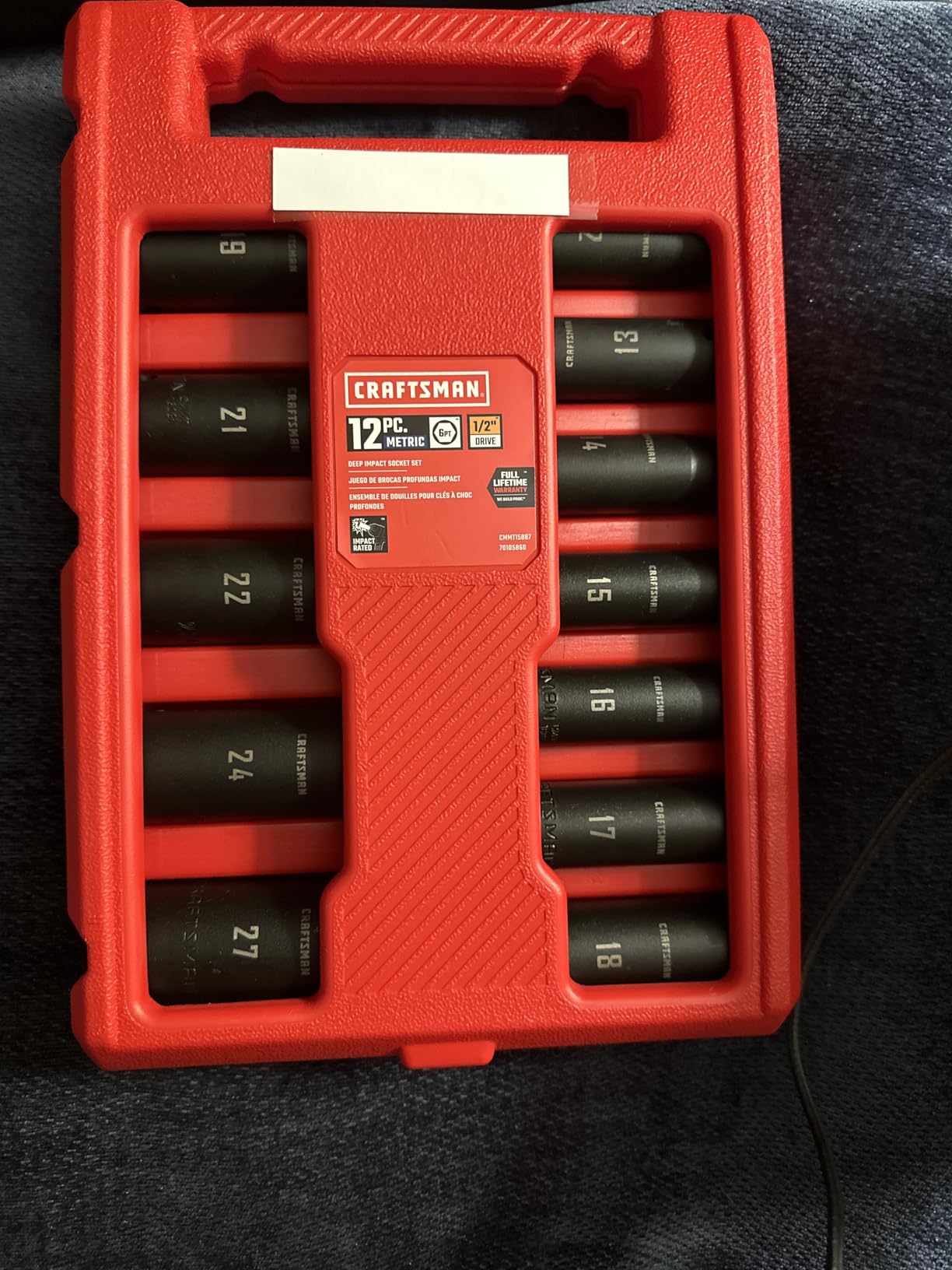 CRAFTSMAN Impact Socket Set, Metric, 1/2-Inch Drive, Deep Impact Sockets, 12-Piece (CMMT15887) customer photo 1