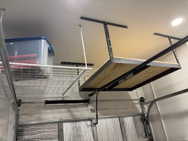 MonsterRax 4x8 Overhead Storage Rack Frame Kit, Hammertone, 18