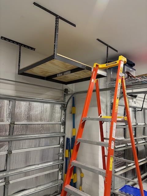 MonsterRax 4x8 Overhead Storage Rack Frame Kit, Hammertone, 18