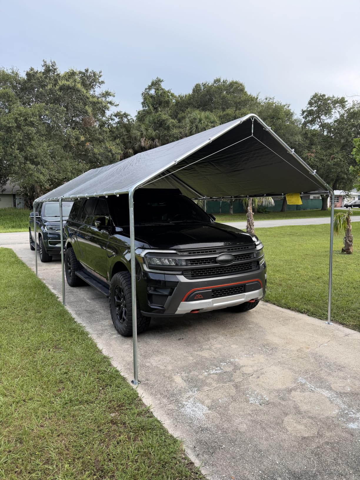 Outsunny 10'x20' Carport Outdoor Heavy Duty Galvanized Car Canopy White | Party Tent, Anchor Kit, 3 Reinforced Steel Cables customer photo 1
