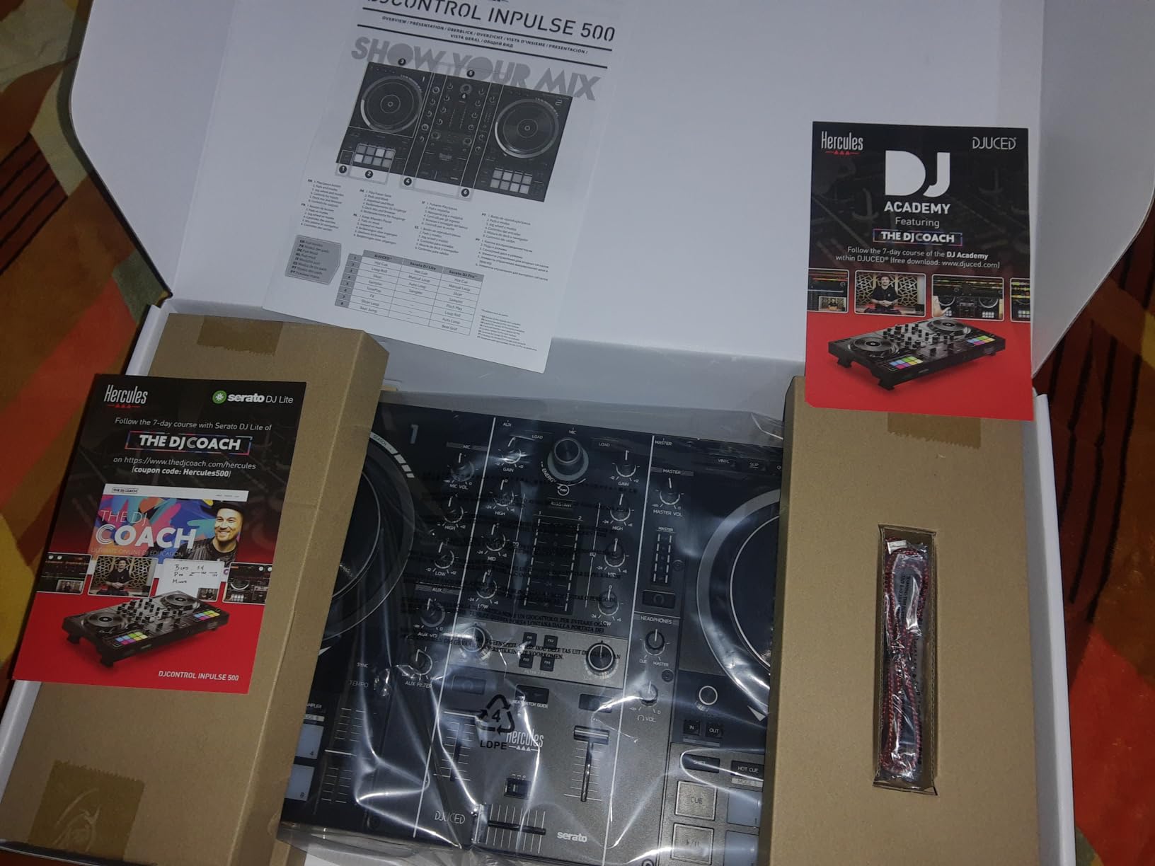 Hercules DJControl Inpulse 500: 2-deck USB DJ controller for Serato DJ and DJUCED (included) | Serato Dj Lite and Djuced Included, Built-in Audio Interface, 16 Rgb Pads, Touch Jog Wheels customer photo 2