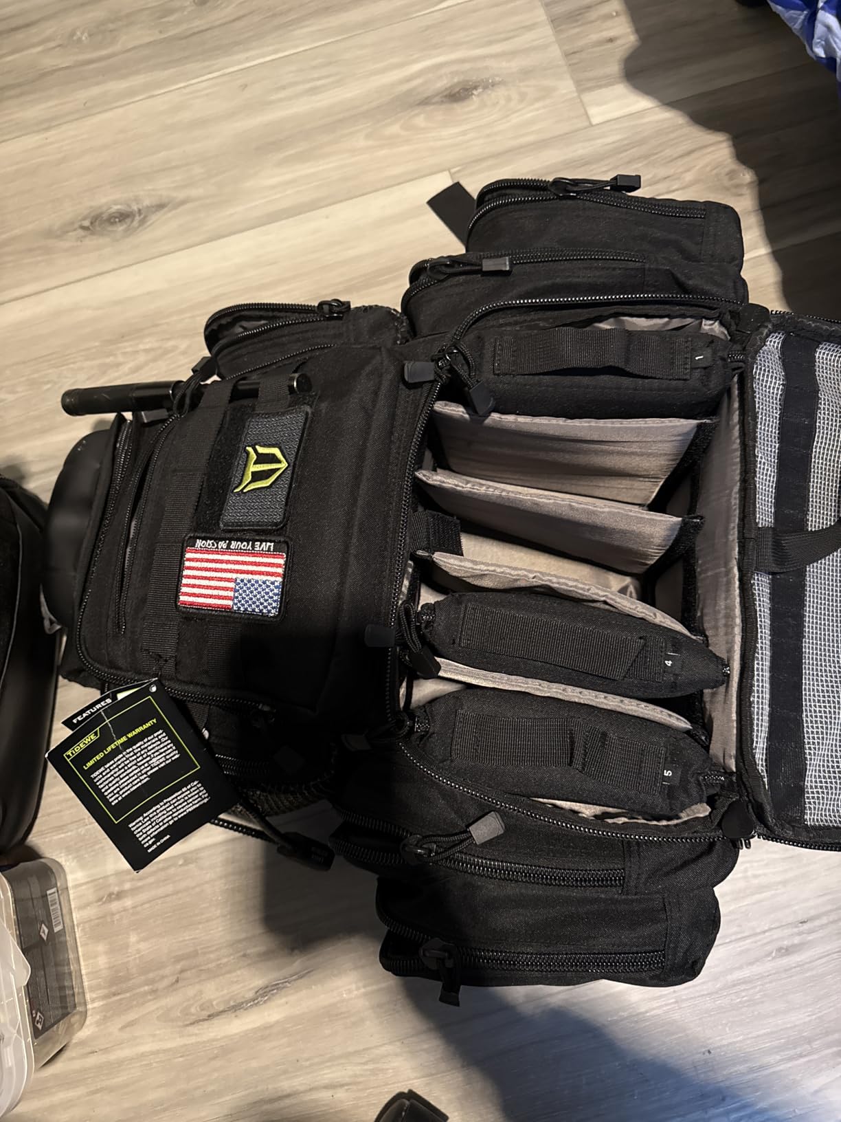 TIDEWE Tactical Range Backpack for Handguns, Gun Range Bag | 5 Pistol Cases, 6 Magazine Slots, Large Capacity, Durable Build, Organized Compartments, MOLLE System, Rain Cover customer photo 2