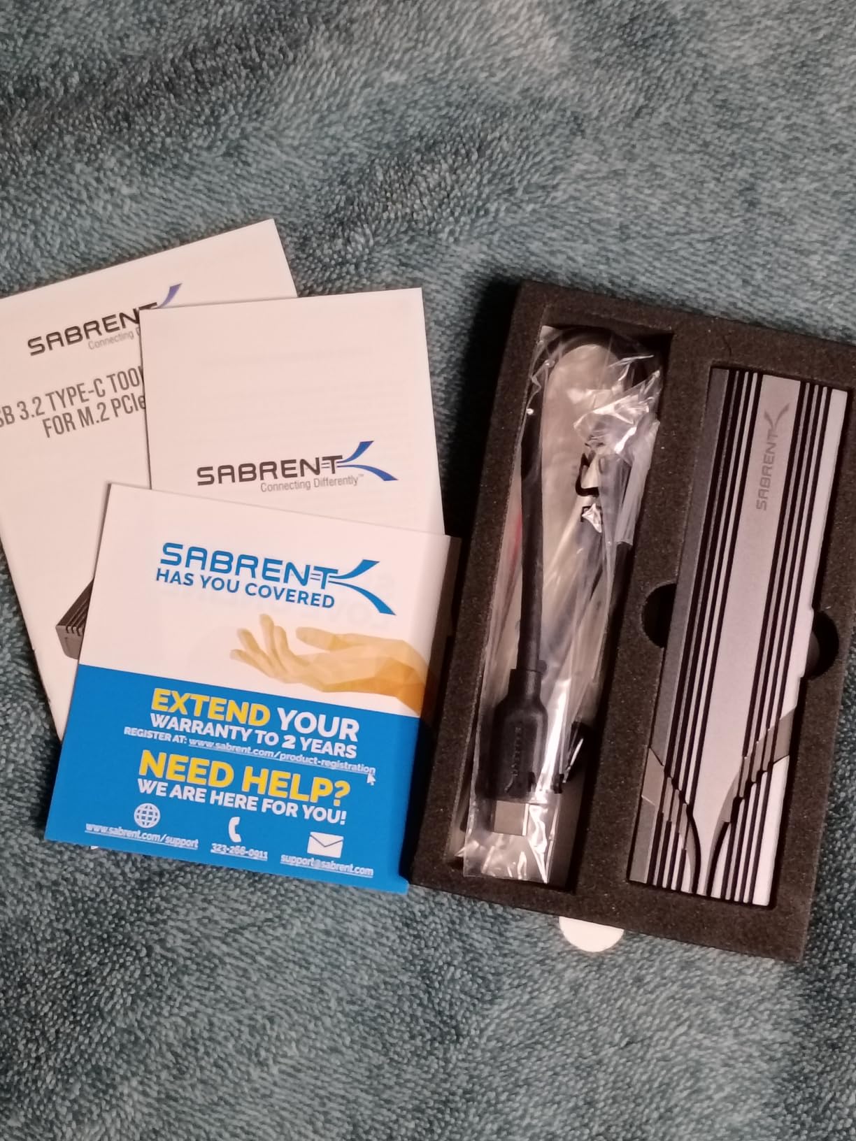 SABRENT Tool-Free NVMe & SATA M.2 SSD Enclosure, USB 3.2 Type-C (EC-SNVE) For M.2 PCIe NVMe & SATA SSDs, 10Gbps customer photo 2