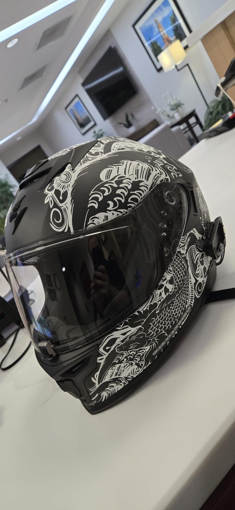ScorpionEXO T520 Full Face Touring Motorcycle Helmet with Bluetooth Ready Speaker Pockets DOT ECE Approved Solid (Matte Black - Large) customer photo 2