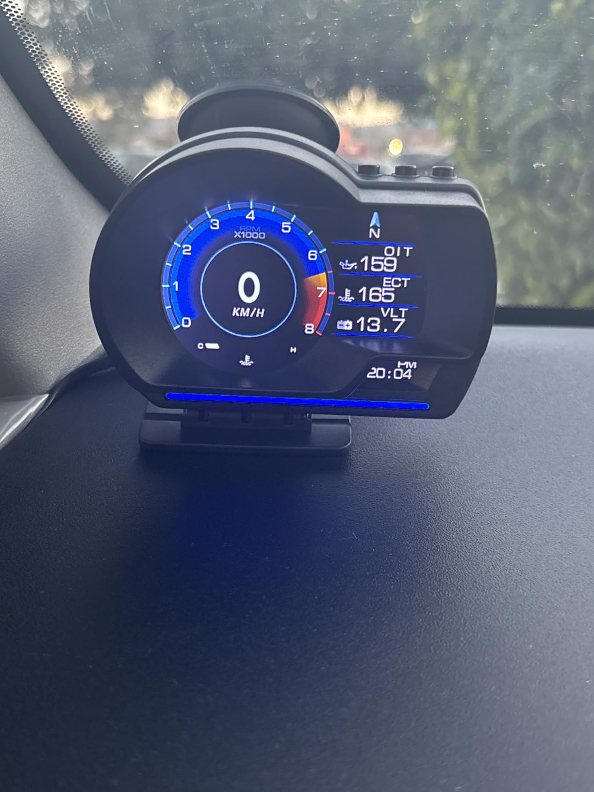 wiiyii obd2 Gauge Display Heads up Display for Cars Car HUD Head Up Display P6, OBD+GPS Smart Gauge, obd2 Speedometer with Speed,RMP,Water Temperature,Overspeed Alarm,Works Great for Most Cars customer photo 1
