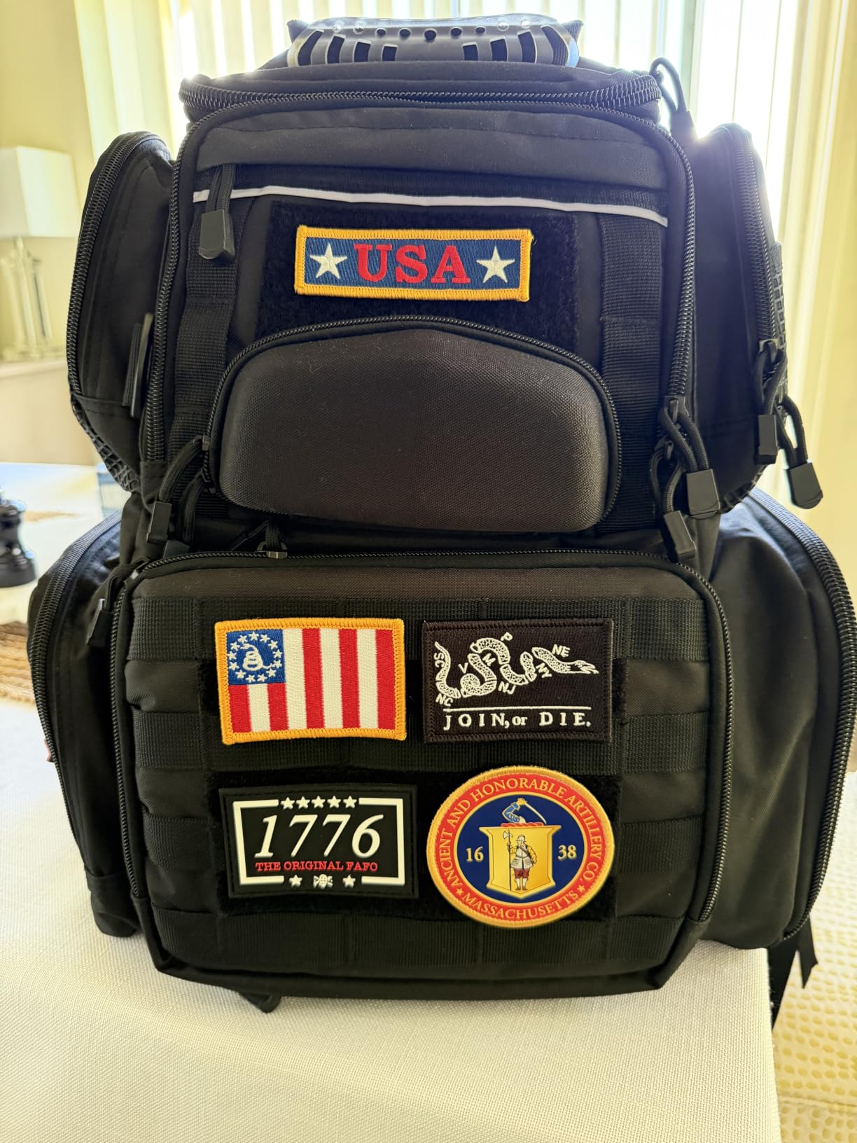 TIDEWE Gun Range Backpack for Handguns, Tactical Shooting Range Bag | 4 Removable Pistol Cases, Side Access to Pistols, Adjustable Ammo Storage, Hard Glasses Case, 900D Fabric, Rain Cover customer photo 1