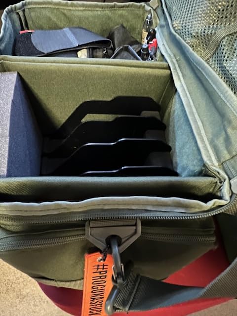 DSLEAF Tactical Gun Range Bag for 4 Handguns, Pistol Range Bag for Shooting | 6x Magazine Slots, Lockable Zipper, Extra Essentials Pockets, Portable Handle & Padded Shoulder Strap customer photo 1