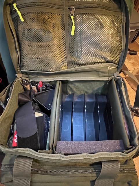 DSLEAF Tactical Gun Range Bag for 4 Handguns, Pistol Range Bag for Shooting | 6x Magazine Slots, Lockable Zipper, Extra Essentials Pockets, Portable Handle & Padded Shoulder Strap customer photo 2