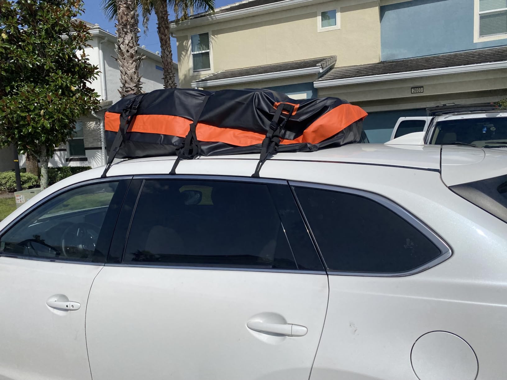 Car Rooftop Cargo Carrier Bag, 21 Cubic Feet 100% Waterproof Heavy Duty 840D Car Roof Bag for All Vehicle with/Without Racks - Anti-Slip Mat, 6 Door Hooks, Storage Bags, 2 Extra Straps, Luggage Lock customer photo 1
