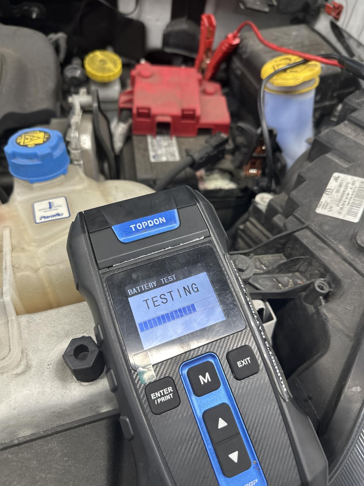 Car Battery Tester 12V 24V 100-2000CCA Lead-Acid Battery, TOPDON BT300P Alternator Tester, Load Tester, with Built-in Printer, Spark Free Metal Clamps, Automatic Reverse Polarity Protection customer photo 1