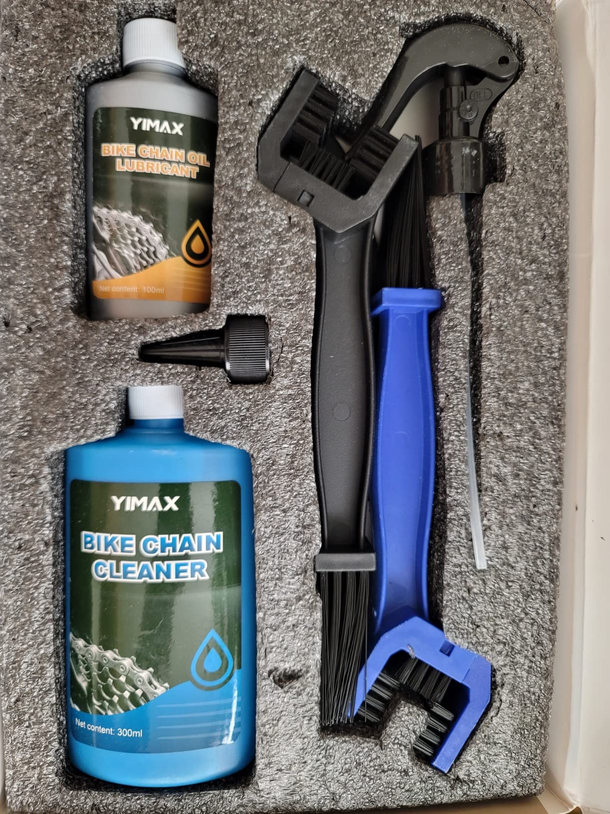 Bike Chain Cleaner Set, Bike Cleaners Bicycle Cleaning Kit 100ML Chain Lube and 300ML Cleaning Spray, Bike Cleaner Kit with Brushes Cycling Maintenance, Suitable for All Types of Bike customer photo 2