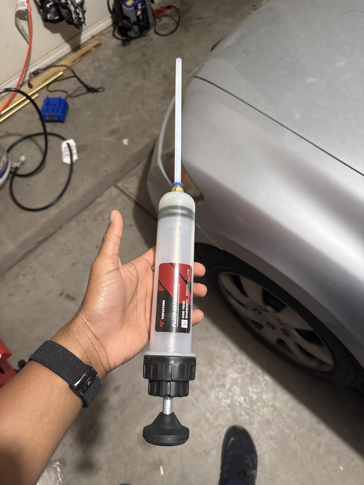 200cc Fluid Extractor Pump with 2pcs 22cm PVC Suction Tubes | Manual Oil Change Syringe and Fluid Transfer Pump for Automotive Liquid Extraction customer photo 1