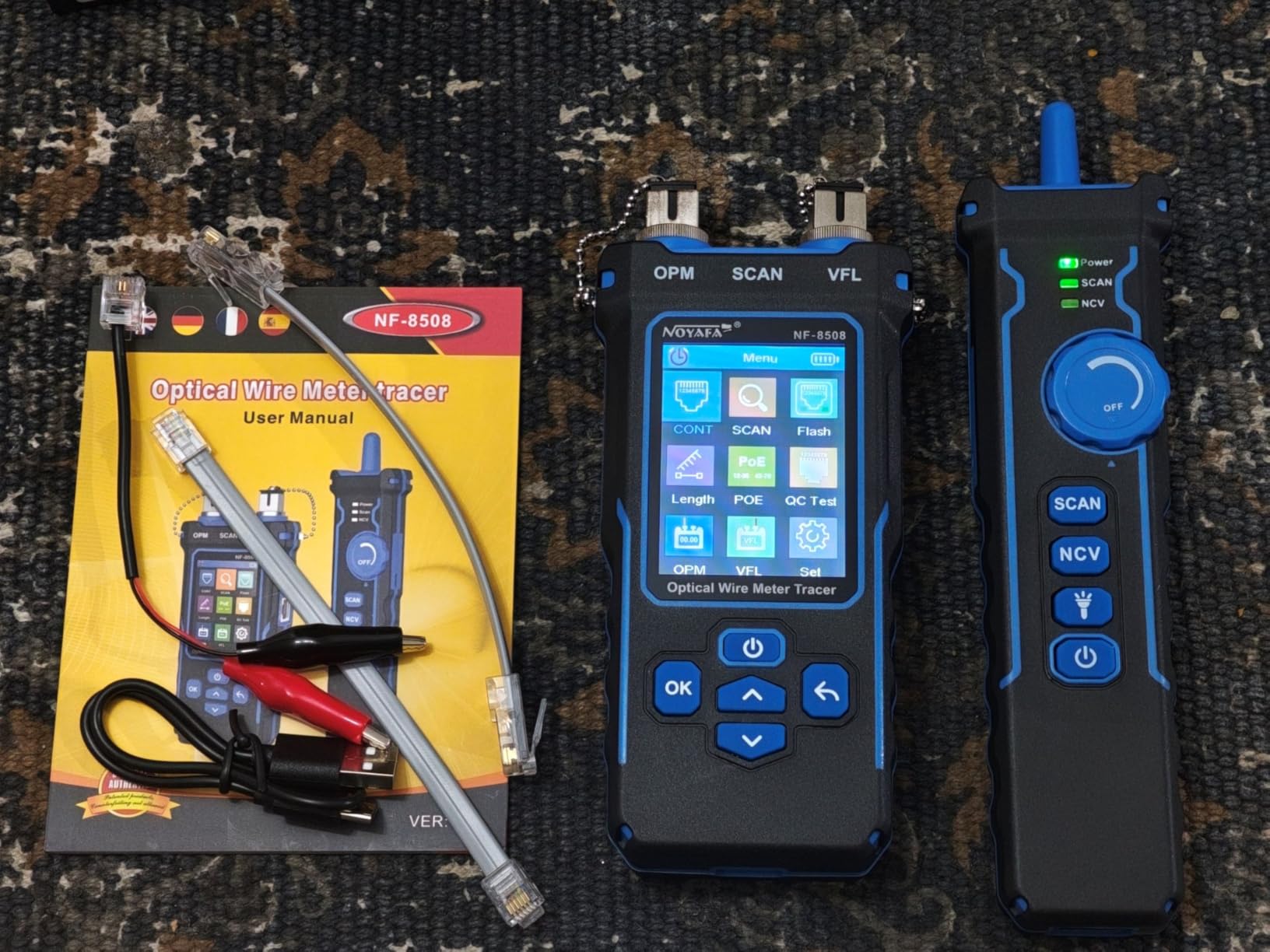 NOYAFA NF-8508 Network Cable Tester with Optical Power Meter | CAT5 CAT6 Cable Toner Ethernet Cable Tester, RJ45 Network Tester, VFL PoE QC Test Wire Tracer Port Flashing 200M Length Test customer photo 2