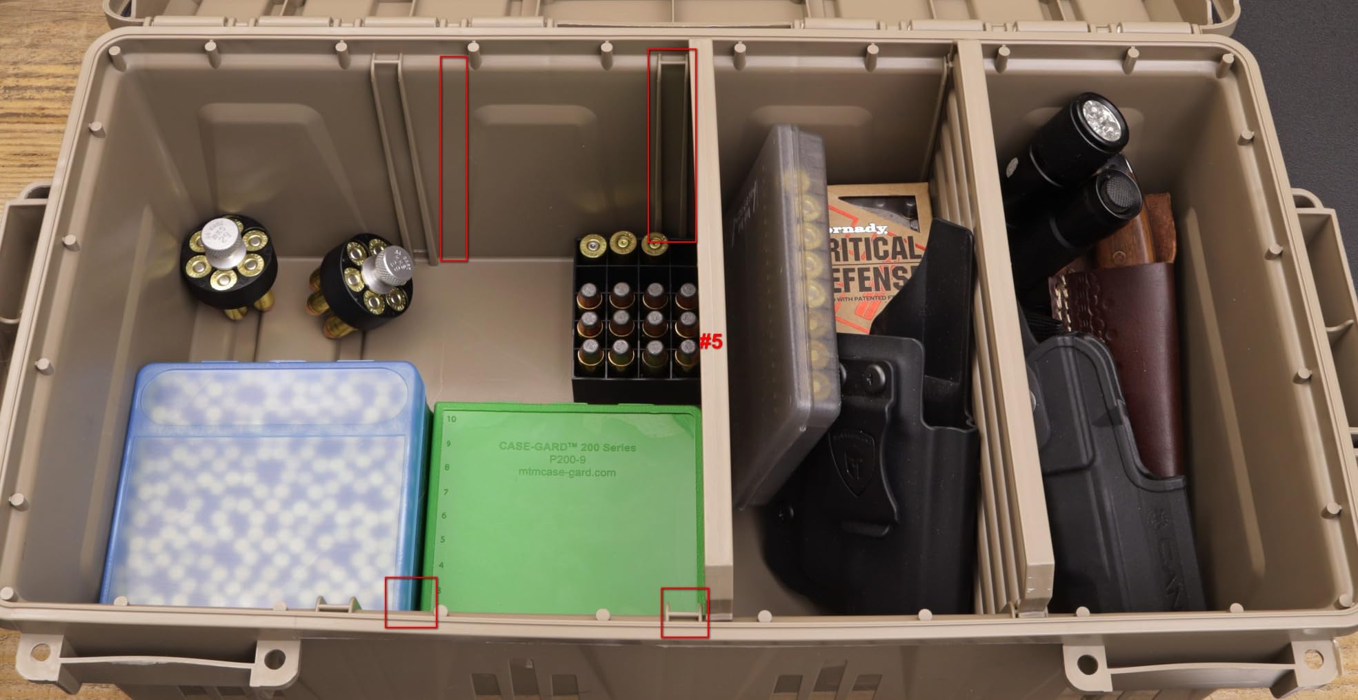 MTM ACDC30 Divided Ammo Crate Utility Box, Outdoor Gear & Tool Storage, Water-Resistant, Stackable, Snap Latch, 21
