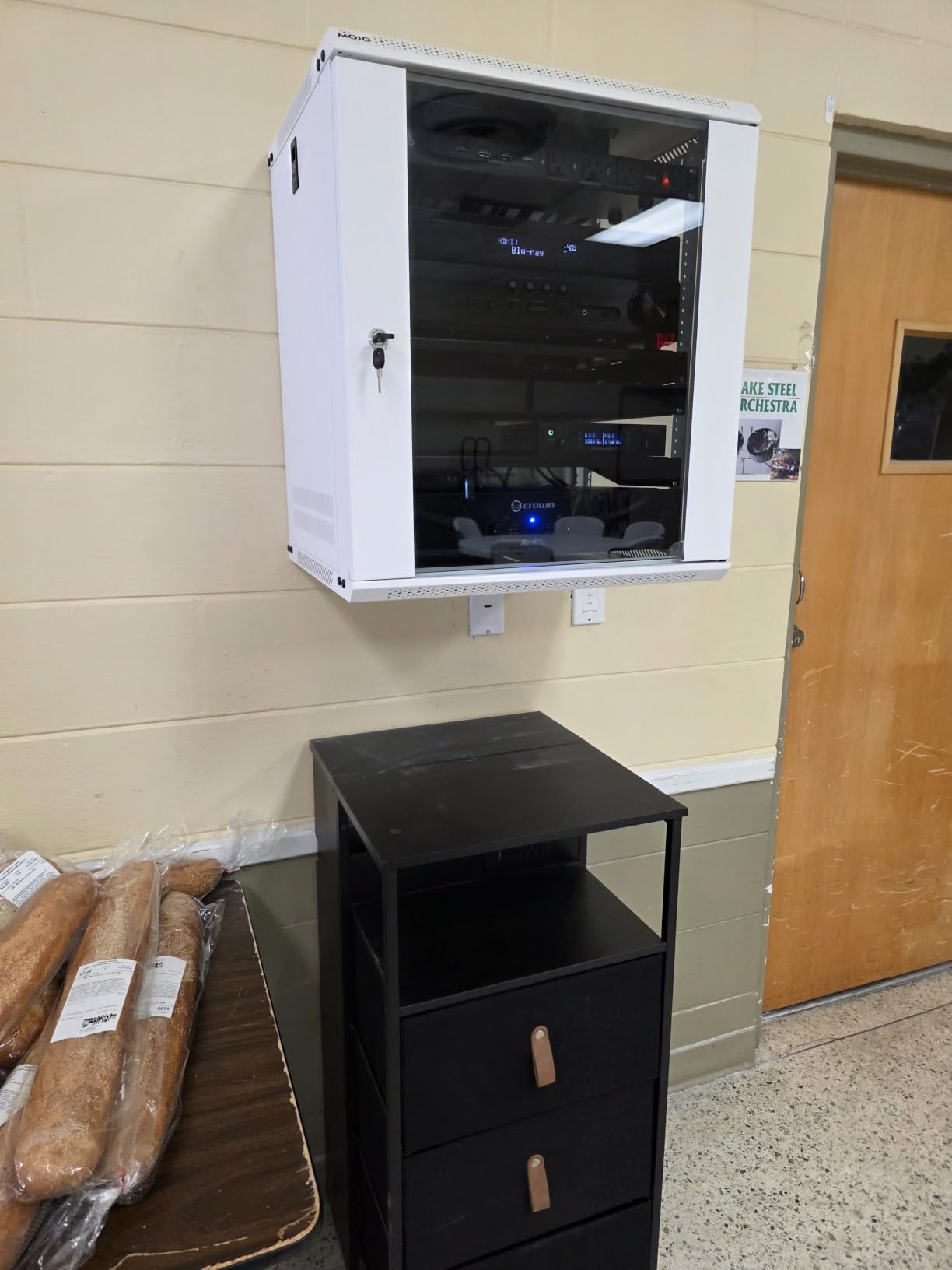 Tecmojo 12U Wall Mount Server Cabinet IT Network Rack Enclosure Lockable Door and Side Panels Black,Cooling Fan,Glass Door,17.7inch Depth,for 19