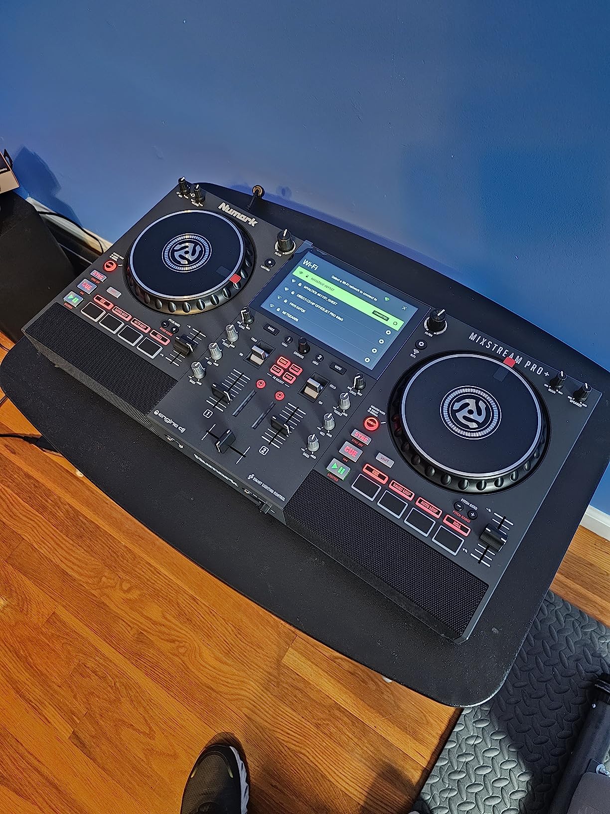 Numark Mixstream Pro+ DJ Controller - Standalone DJ Mixer with Stem Separation, Wi-Fi Streaming, Built-In Speakers, and 7
