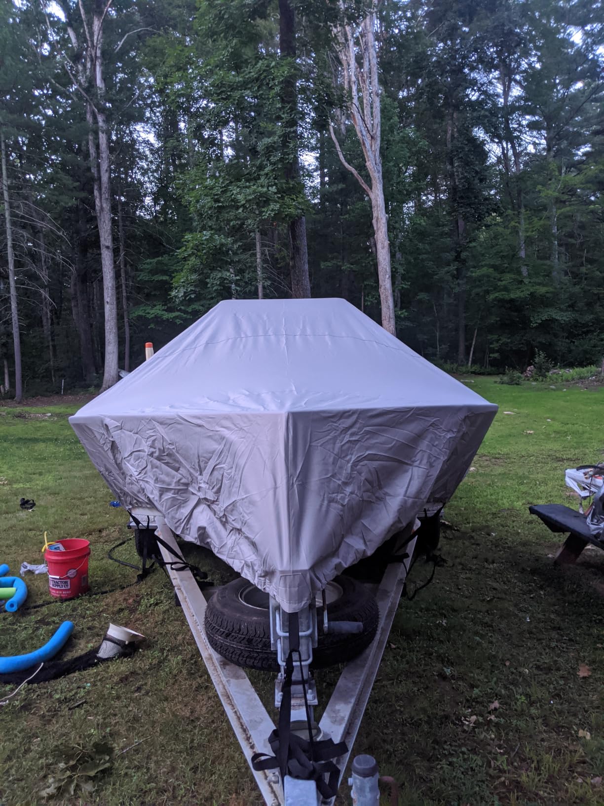 Solim 17'-19' Center Console Boat Cover, 1300D PU Waterproof Trailerable | Marine Grade Oxford Fabric, UV & Tear Resistant, Double Stitching, Elastic Hem, Adjustable Windproof Strap for Mooring/Storage customer photo 1