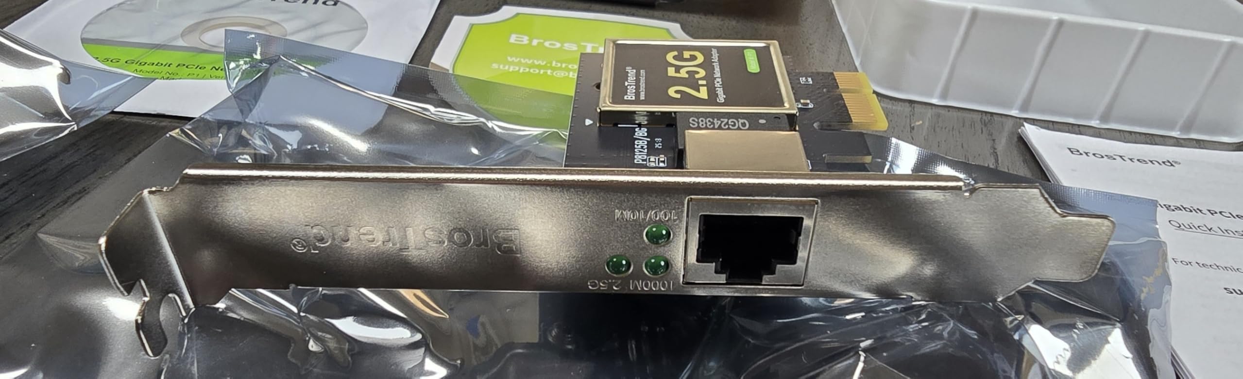 BrosTrend 2.5Gb PCIe Network Card for Gaming with Extra Low-Profile Bracket | Support Windows 11/10/8.1/8/7/XP, Windows Server etc. PCI Express Gigabit RJ45 Adapter NIC for PC customer photo 1