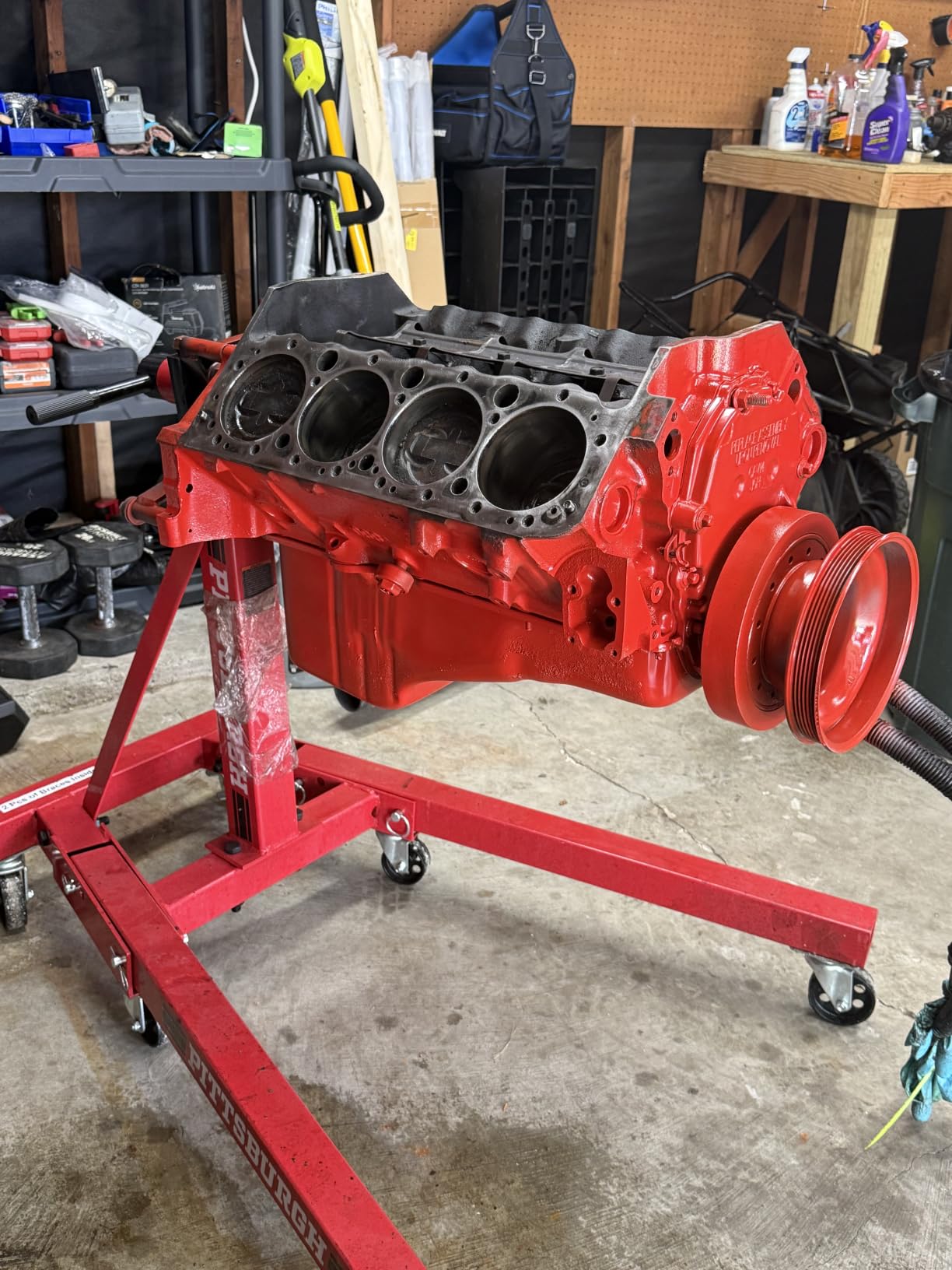 YELLOW JACKET Engine Hoist Shop Crane Engine Leveler 1500lbs | Steel with Ball Bearing & Adjustable Handle, 14
