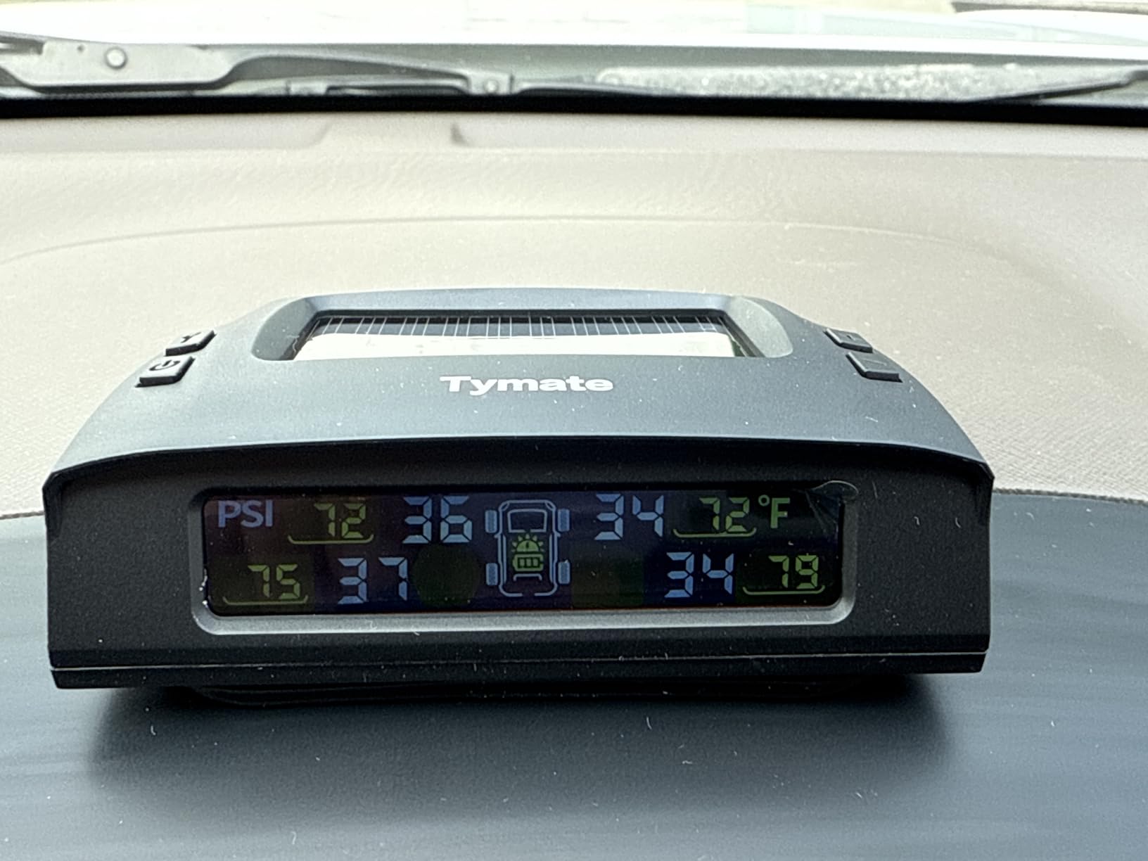 Tymate TM2 RV Tire Pressure Monitoring System, Tire Pressure Monitor with Solar Charge, TPMS with 4 Sensors(Max. 10) & 6 Alarm Modes, Color LCD Display, 0-144PSI for RV/Trailer/Truck/SUV/Fifth Wheel customer photo 2