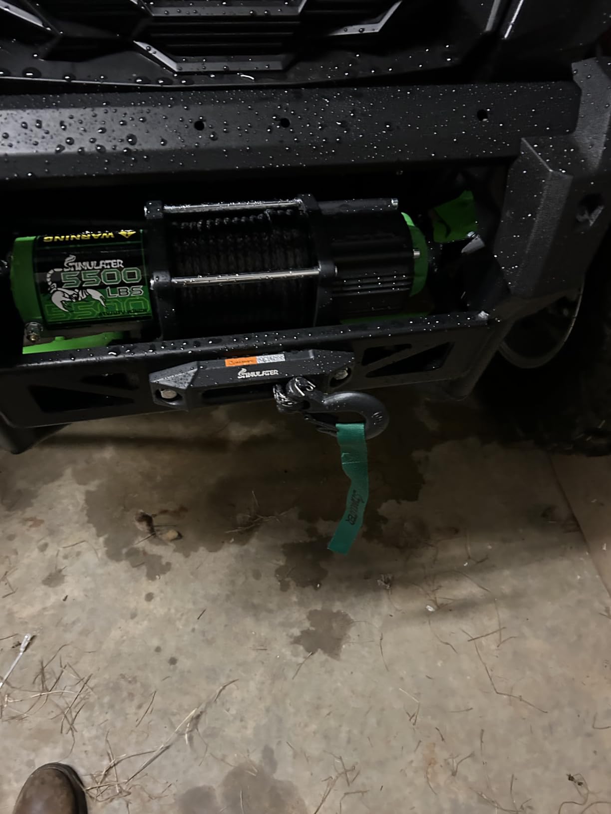 5500LB ATV/UTV Winch, 12V Electric Winch, Winch with 1/4'' x 50' Synthetic Rope, with Wireless Remote and Wired Switch, with Hawse Fairlead & Hook, IP67 Waterproof customer photo 1