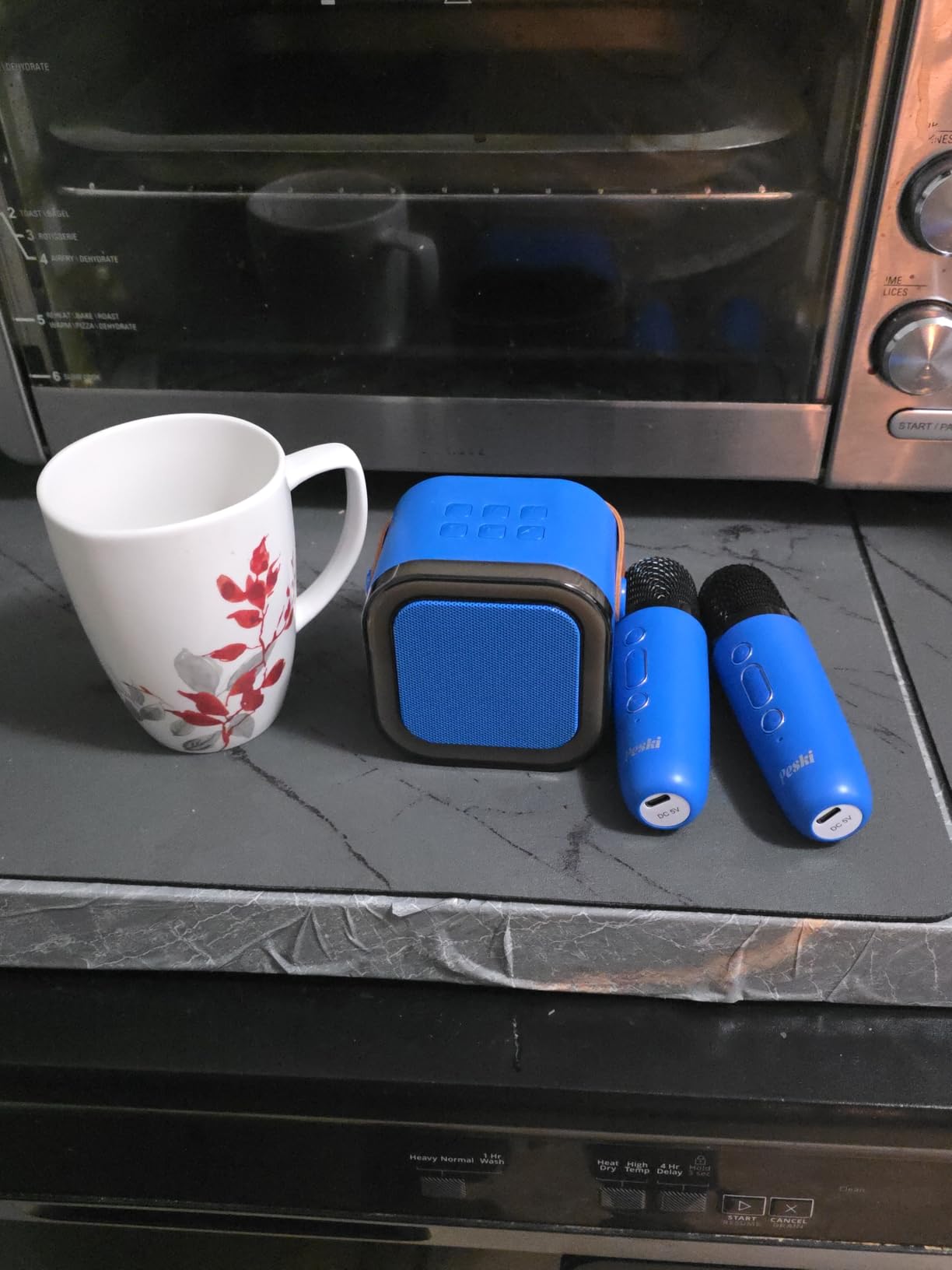 Mini Karaoke Machine, Portable Bluetooth Speaker & 2 Wireless Microphones | Karaoke Player Karaoke Microphone For Family Home Party Outdoor With HI-FI Sound | 5 Magic Sound | PA System | USB | TF | AUX customer photo 1