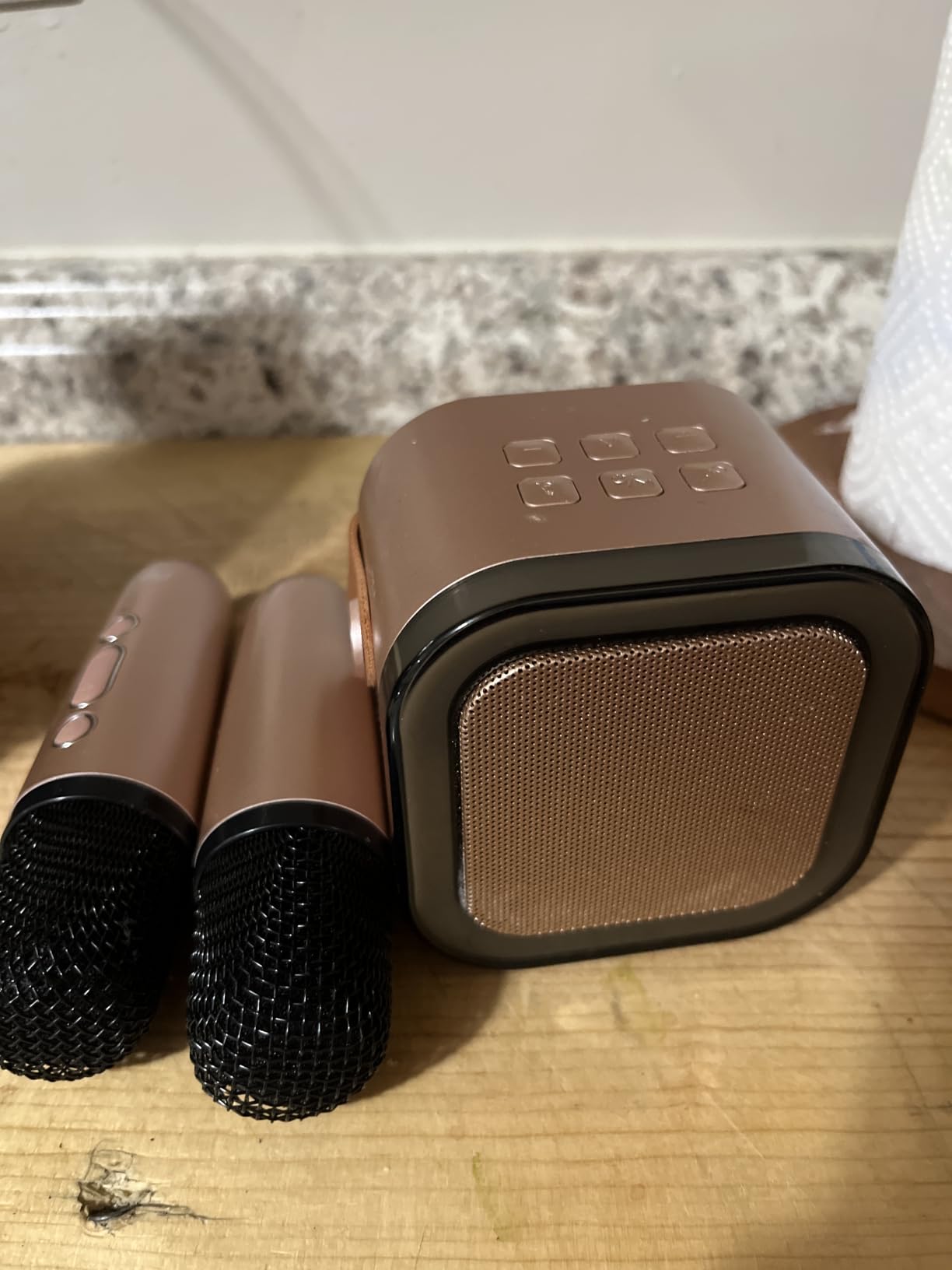 Mini Karaoke Machine, Portable Bluetooth Speaker & 2 Wireless Microphones | Karaoke Player Karaoke Microphone For Family Home Party Outdoor With HI-FI Sound | 5 Magic Sound | PA System | USB | TF | AUX customer photo 2