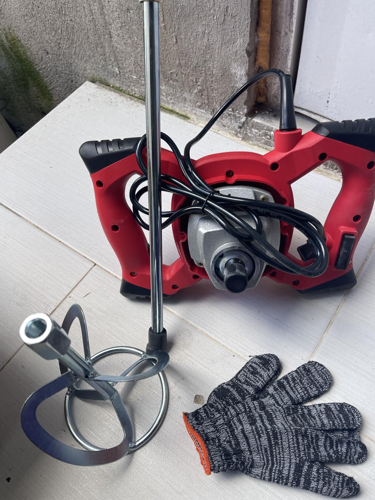 Cement Mixer 2300W, Handheld Electric Concrete Mixer with 6 Adjustable Speed, 110V Portable Mud Mixer customer photo 2