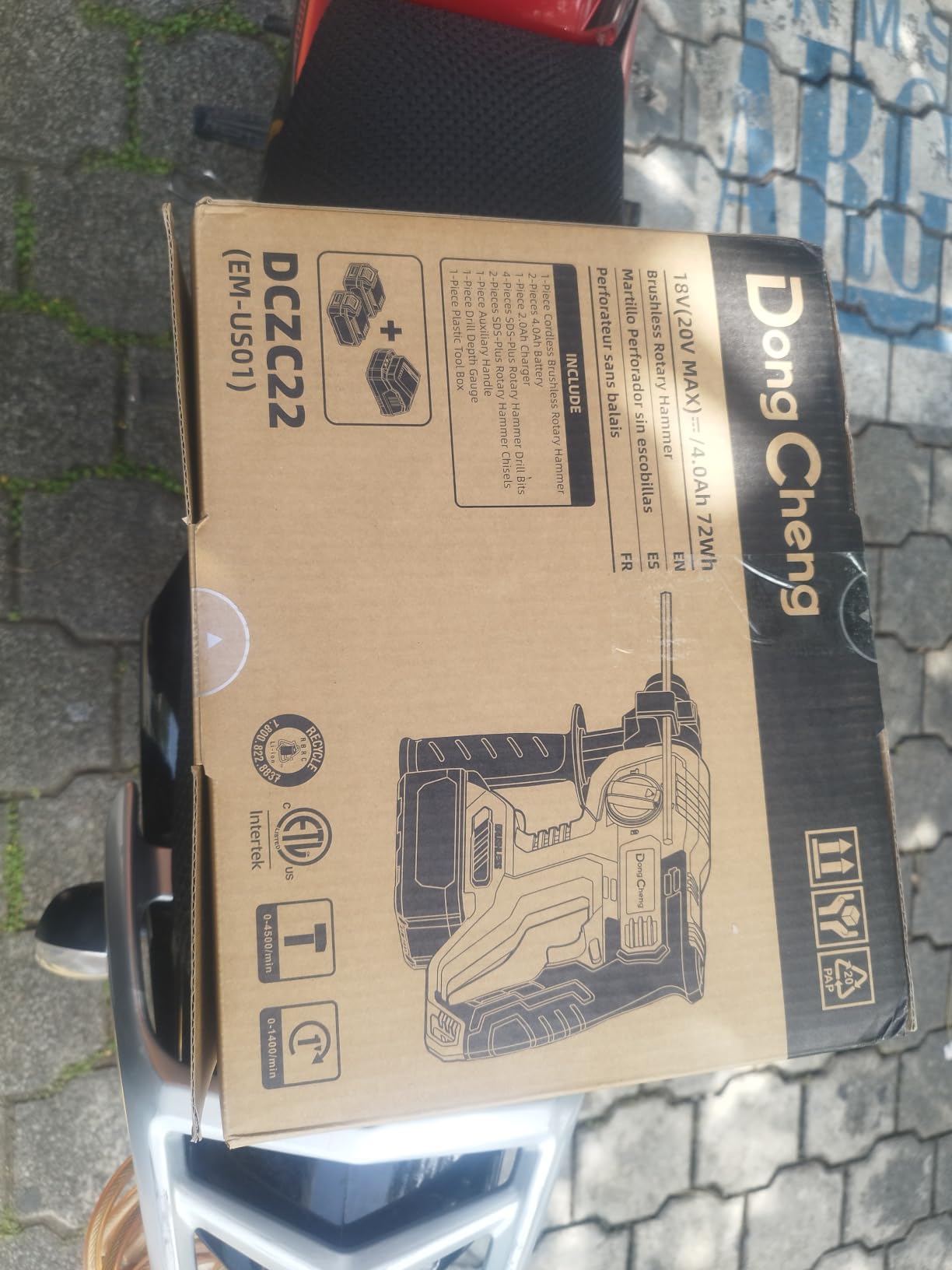 DongCheng 20V Max Brushless Rotary Hammer Drill, 7/8
