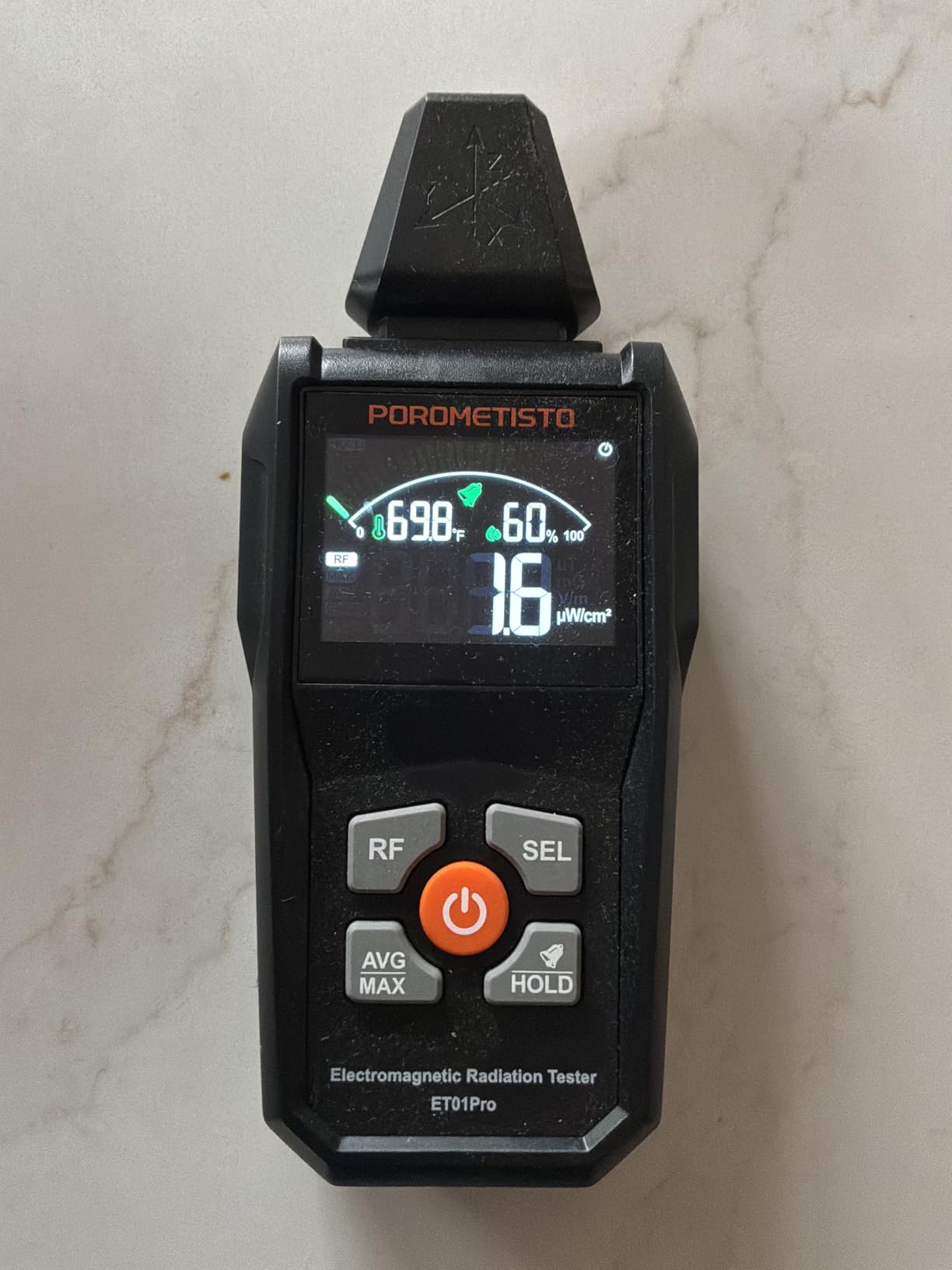 5-in-1 EMF Meter Radiation Detector POROMETISTO, Plus Temp & Humidity | EMF Detector Electromagnetic Field & Radio Frequency Detector for Home Use & Office EMF Inspections, Ghost Hunting Equipment customer photo 1