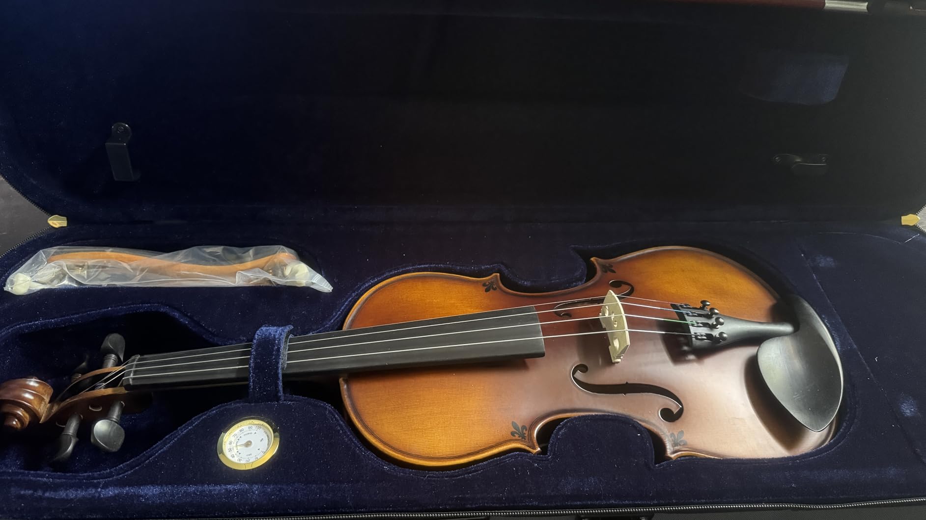 AKLOT Handcrafted Flamed Maple Violin: Full Size Matte Fiddle, Acoustic Advanced 4/4 Violin Kit with Ebony Bow, Solid Wood Shoulder Rest, Lesson Book, Hard Case, Extra Strings, Tuner (VRT-AdvAR) customer photo 1