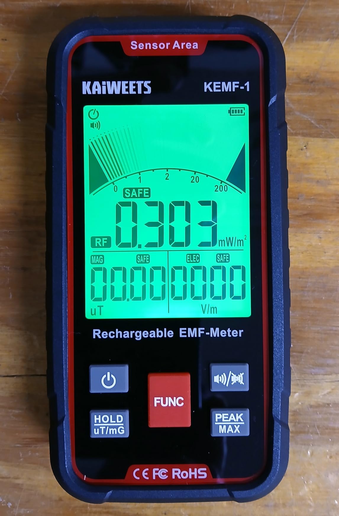 KAIWEETS EMF Detector, 3-in-1 Handheld EMF Meter Detects EF, RF, MF, WiFi Signal, Rechargeable Radiation Detector with 3 Color Backlight and Sound Alarm, Suitable for Home, Office, Ghost Hunting customer photo 2