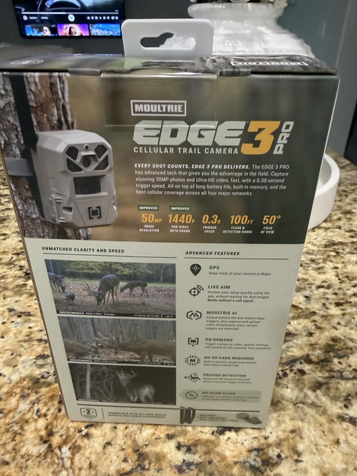 Moultrie Edge 3 PRO Cellular Trail Camera - 50MP Image Sensor - 1440p QHD Video with Audio - AI Buck Detection - GPS - 0.3s Trigger - No-Glow Flash customer photo 2